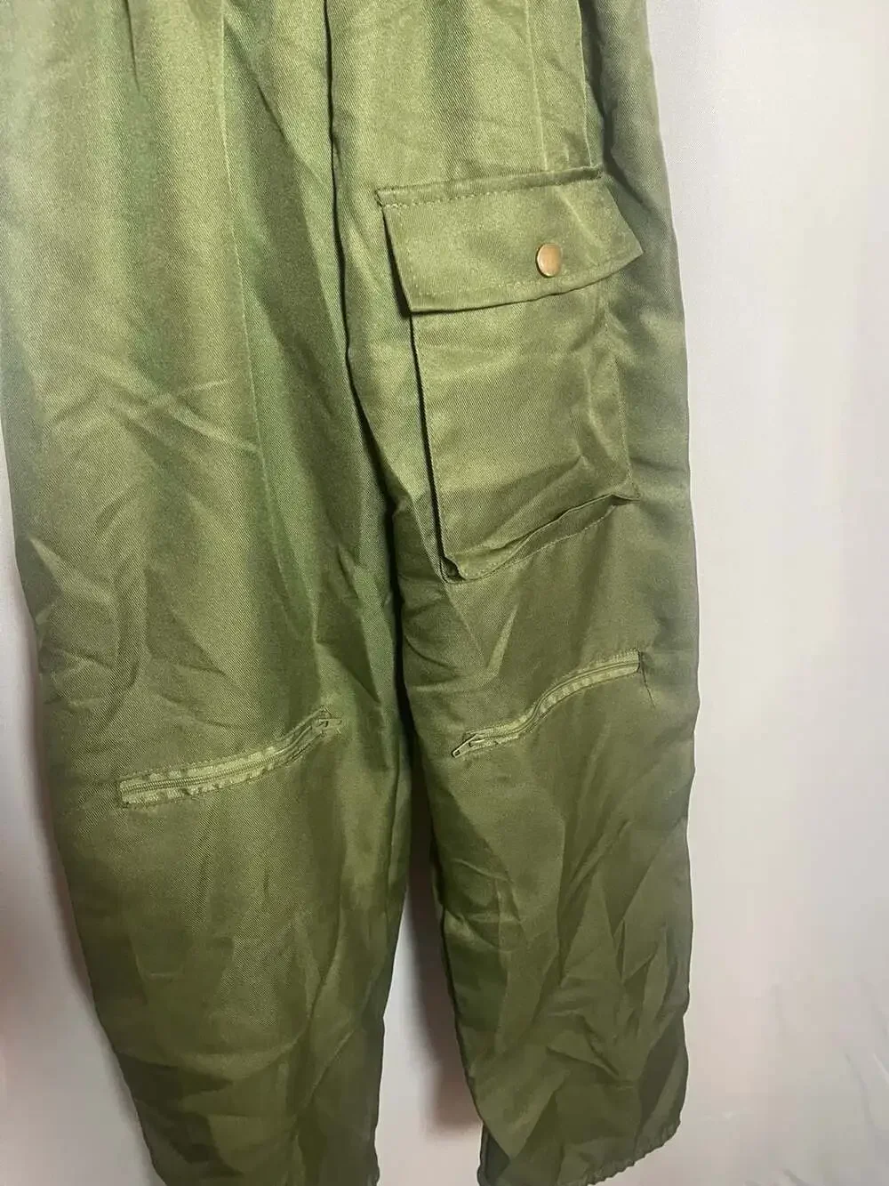Top Gun Air Force Fighter Pilot Costume Flight Suit Jumpsuit Green Halloween